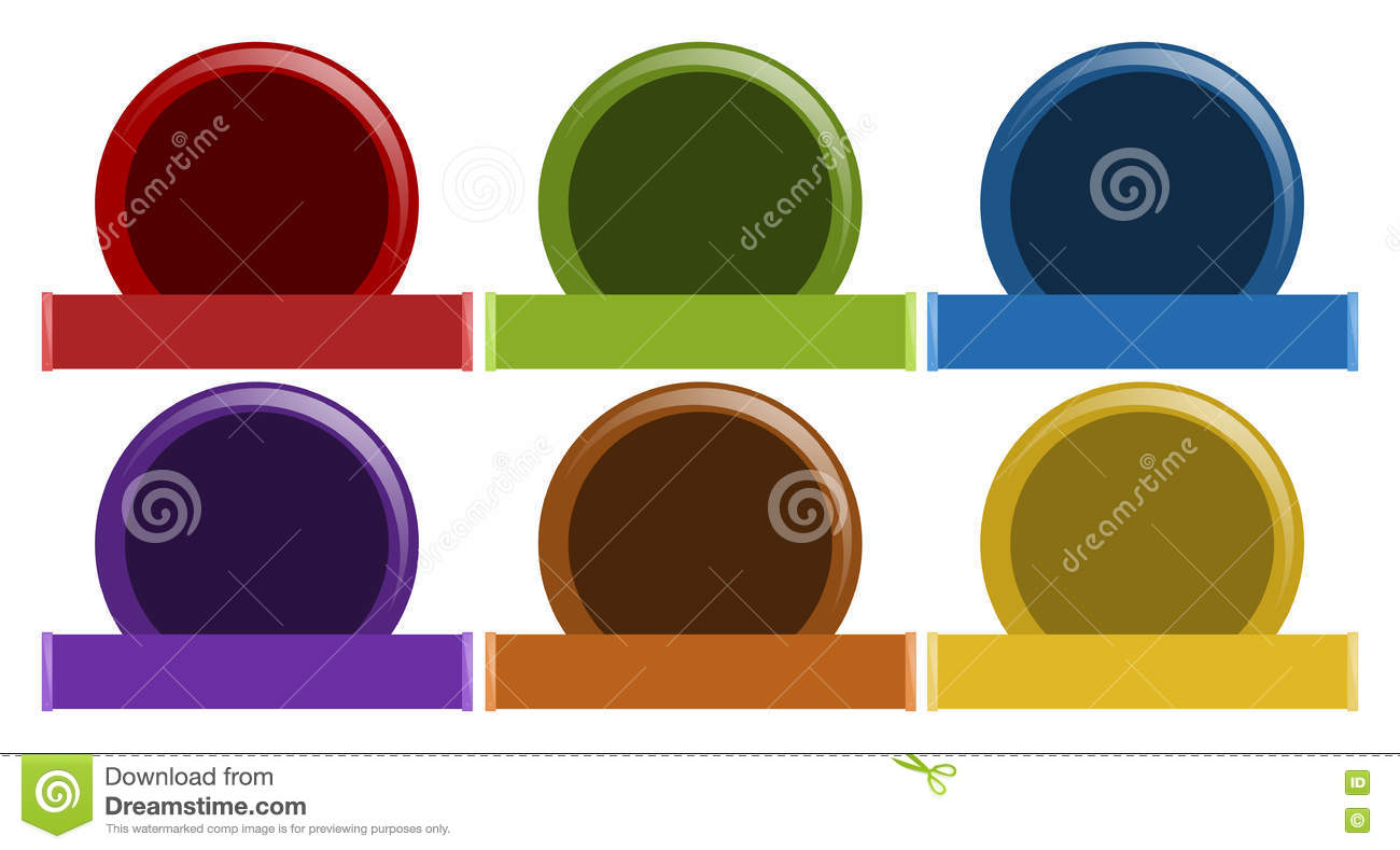 Label Design In Six Colors Stock Vector.