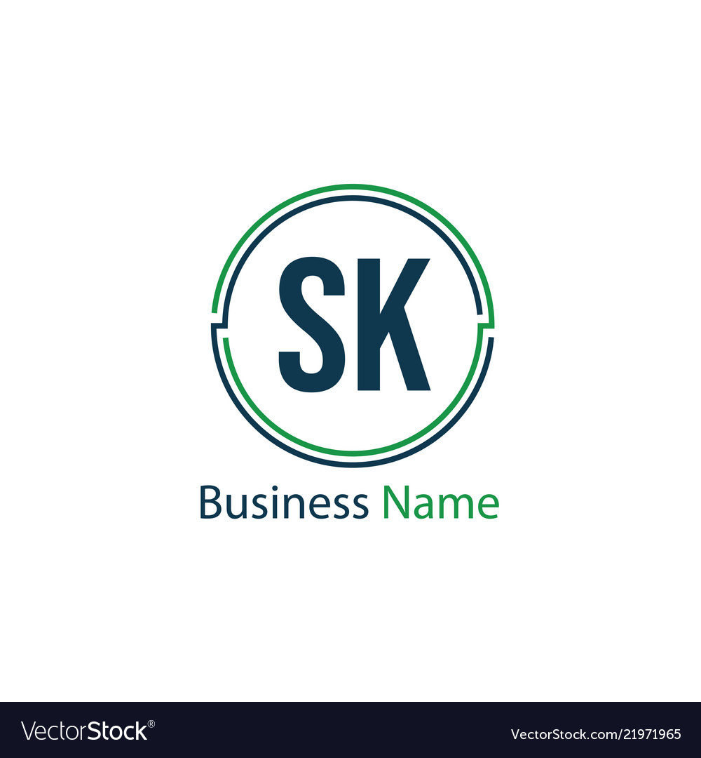 Initial letter sk logo template design.