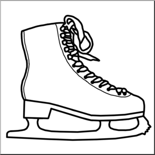 Clip Art: Ice Skate B&W I abcteach.com.