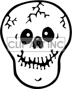 Cute Skeleton Face Clipart.