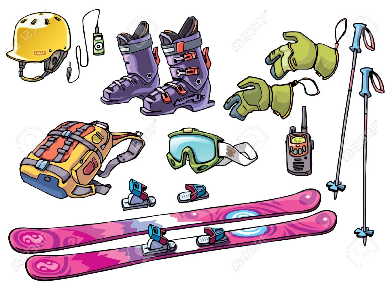 Ski boots clipart.