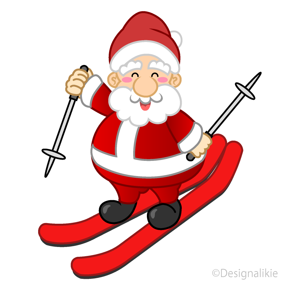Free Santa to Ski Clipart Image｜Illustoon.