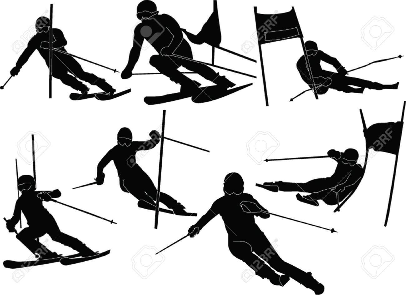 215 Skier free clipart.