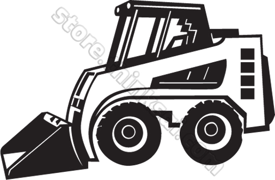 Bulldozer clipart skid steer, Bulldozer skid steer.