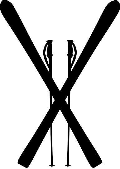 Crossed Skis Logo Pretzels Like Clipart.