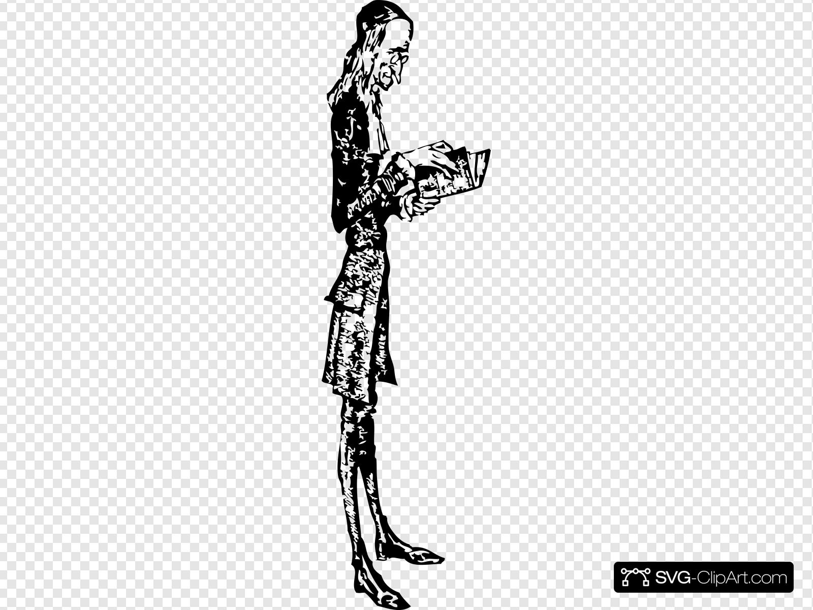 Skinny Man Reading Clip art, Icon and SVG.