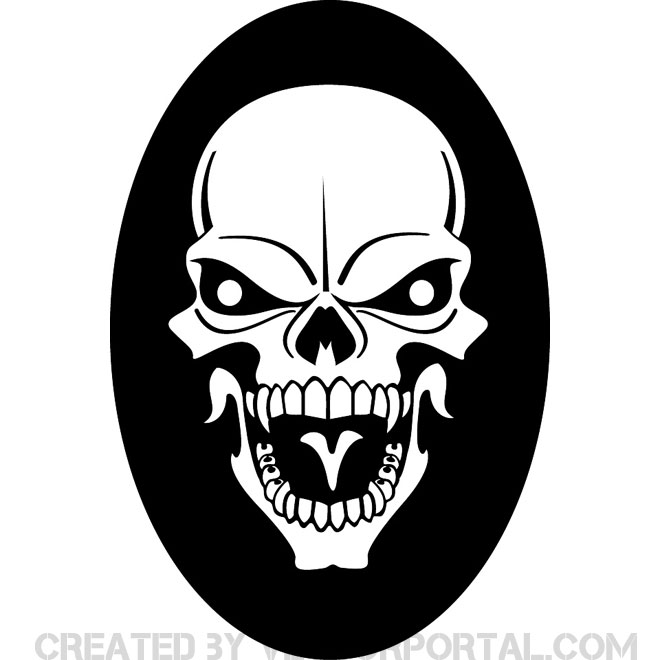 Skull Clip Art Vector.