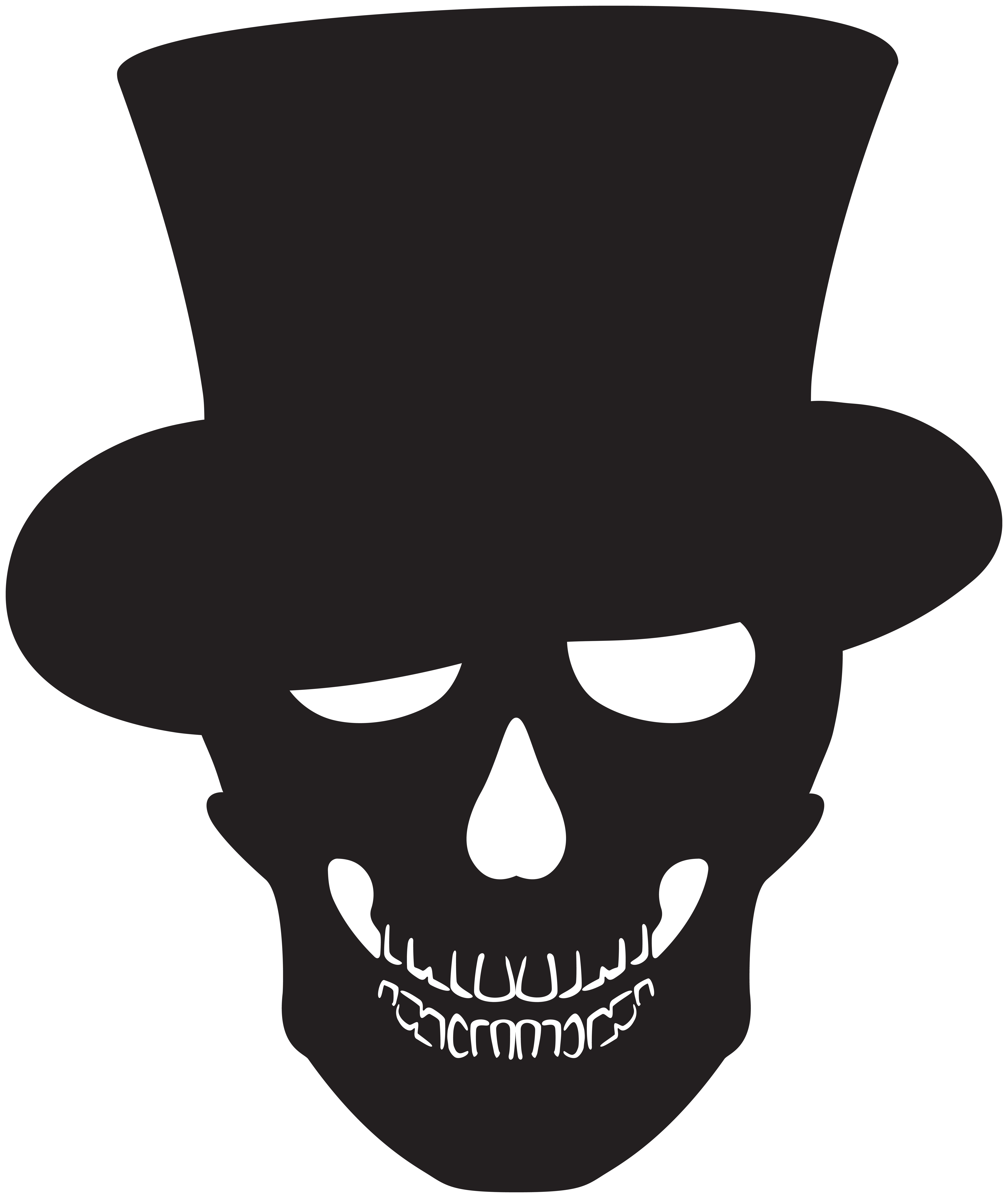 Halloween Skull Silhouette PNG Clip Art.
