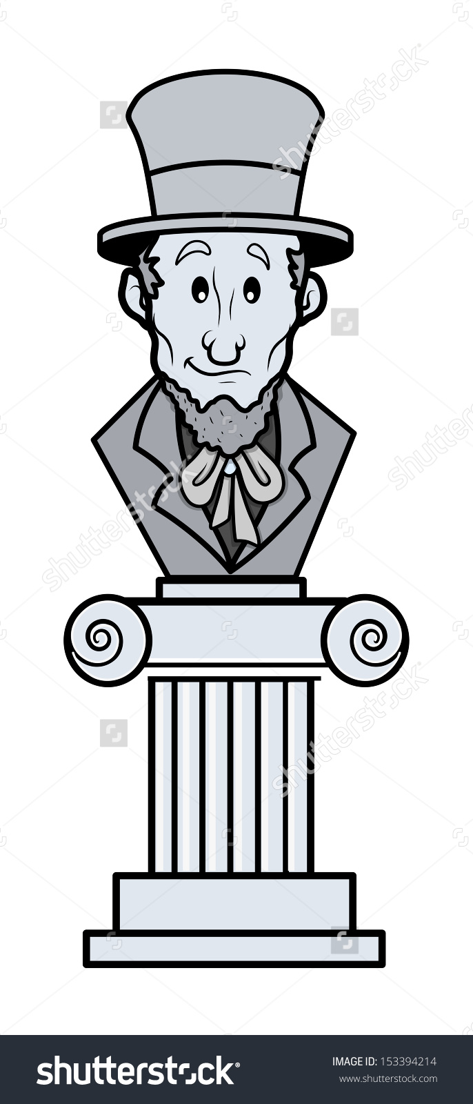 Abraham Lincoln Sculpture Cartoon Clipart Vector Stock Vector.