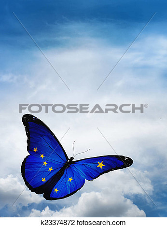 Butterfly Flying To Sky Clipart.