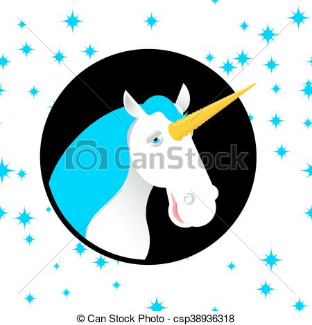 Vector Clip Art of Unicorn fabulous beast with horn. Magic animal.