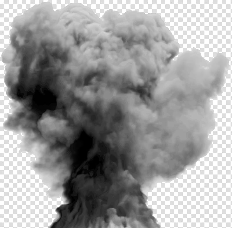 Smoke Explosion, gray cloudy sky transparent background PNG.