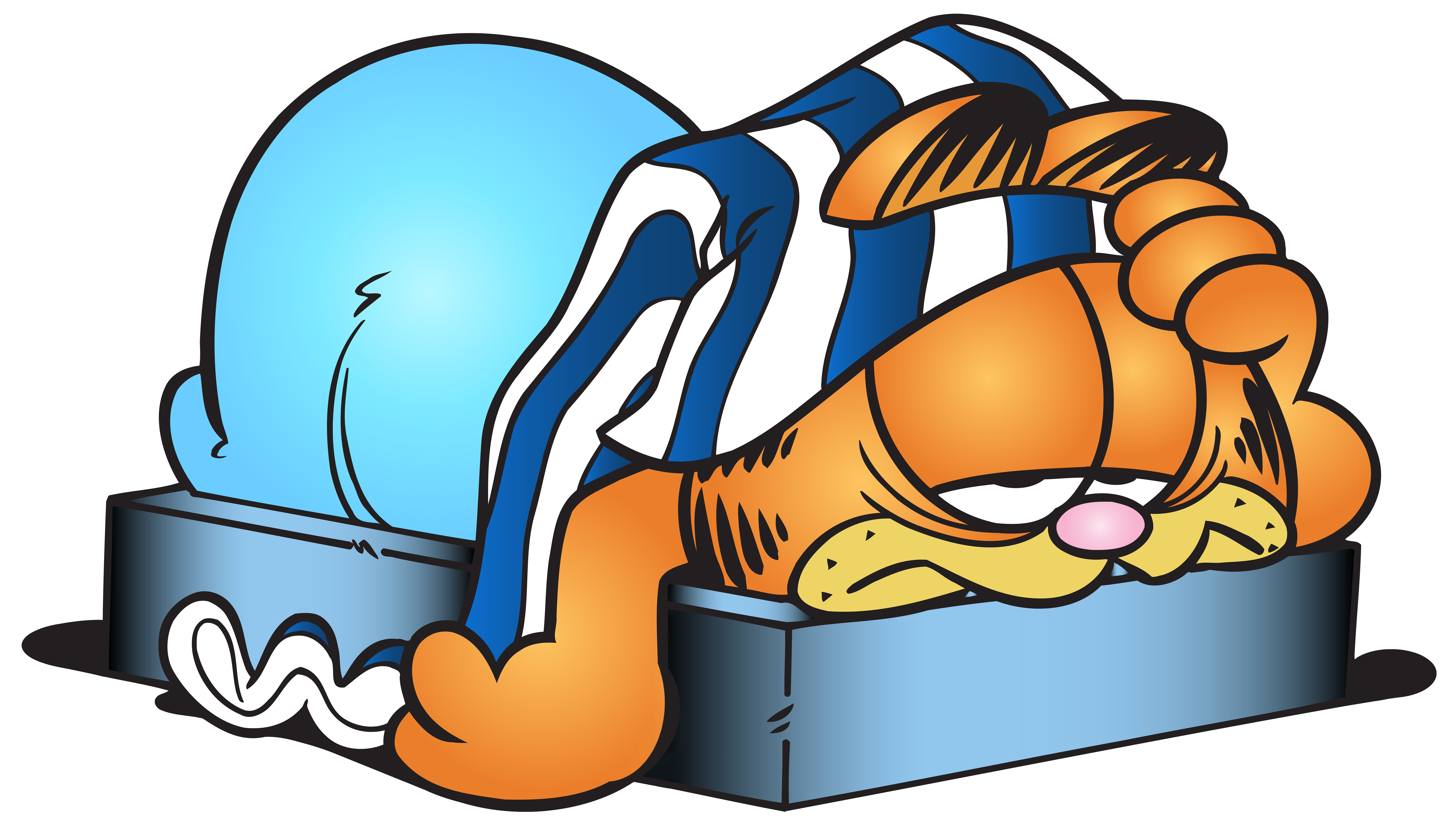 Sleeping Garfield Cartoon Transparent PNG Clip Art Image.