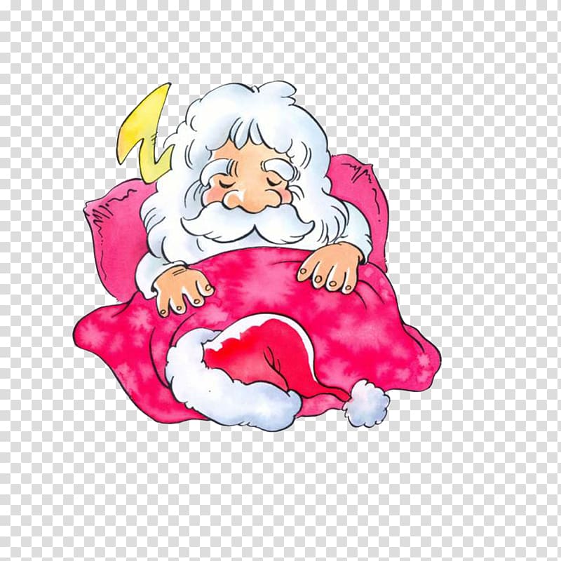 Santa Claus Sleep Cartoon Illustration, Santa Claus sleeping.