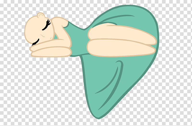 BASE Heart HUMAN, sleeping woman character illustration.
