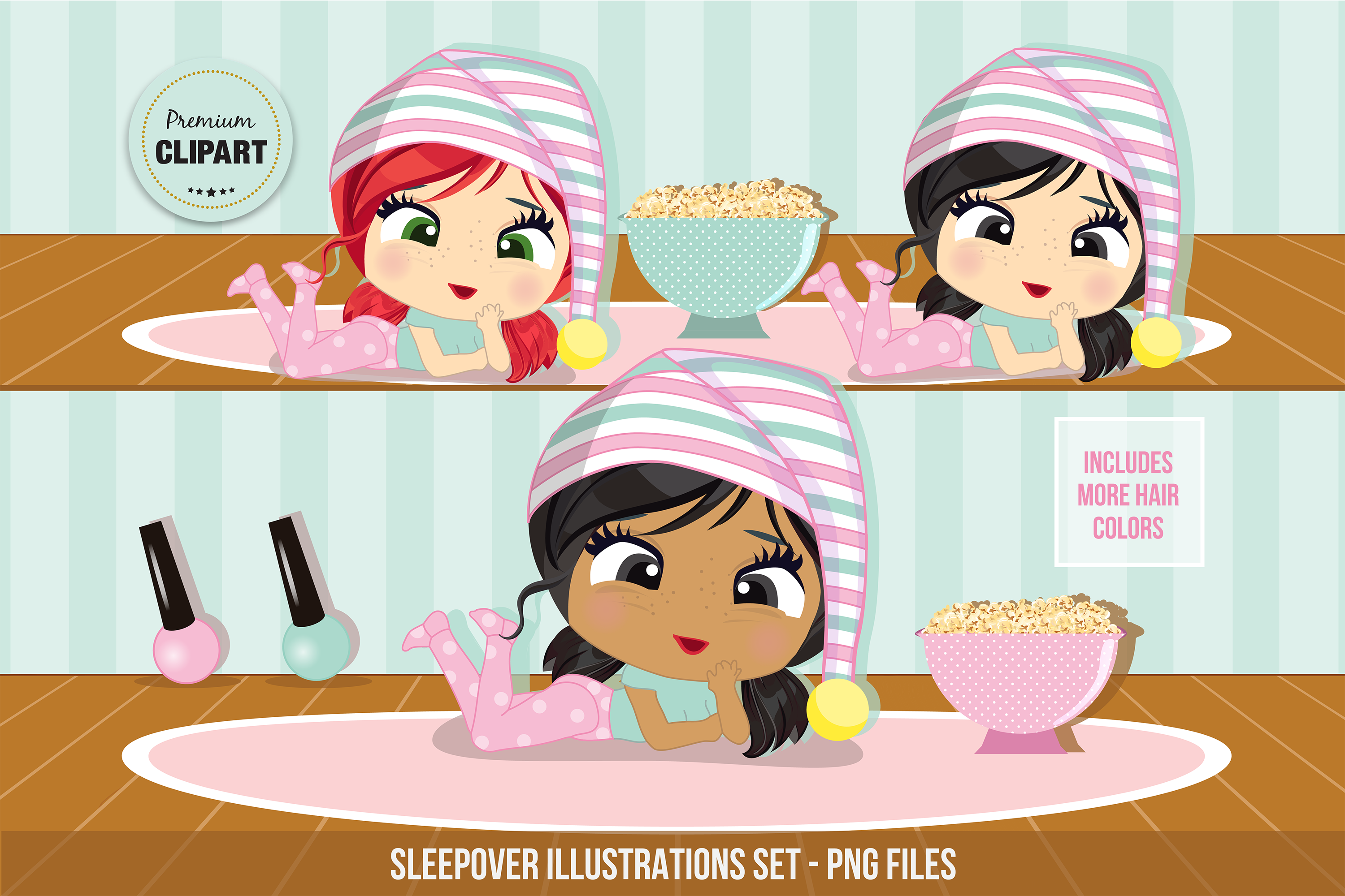 Sleepover clipart, Pyjamas clipart.