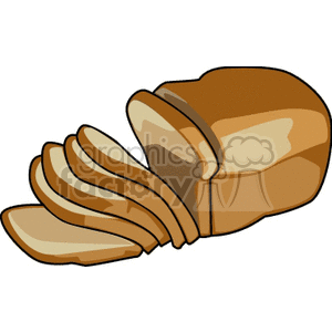 loaf of sliced bread clipart. Royalty.