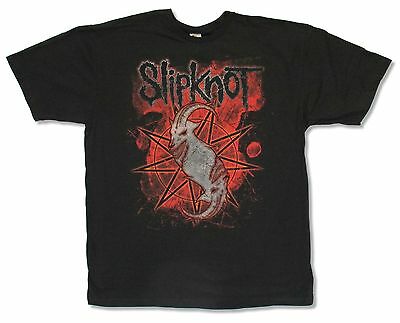 Slipknot Goat Logo Red Splatter Nonagram Black T Shirt New Official Adult.