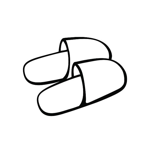Home slippers vector icon. Black and white » Clipart Station.