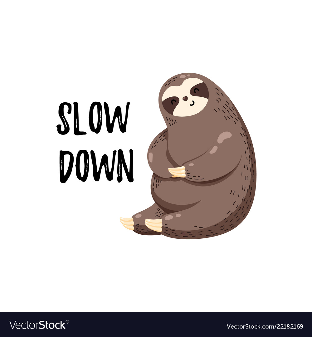 Lovely cartoon sloth logo.