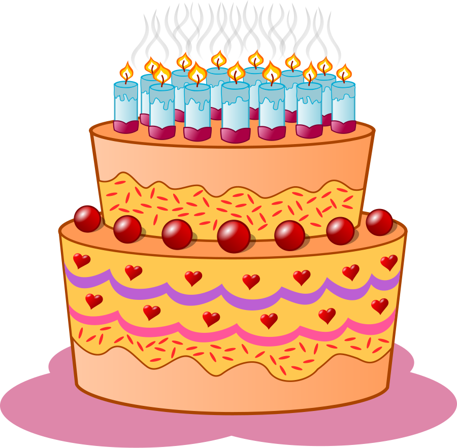 Birthday cake small clipart 300pixel size, free design.