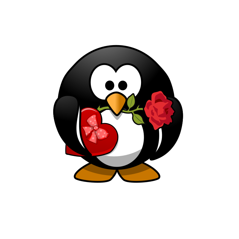 Free Clipart: Valentine Pinguin.