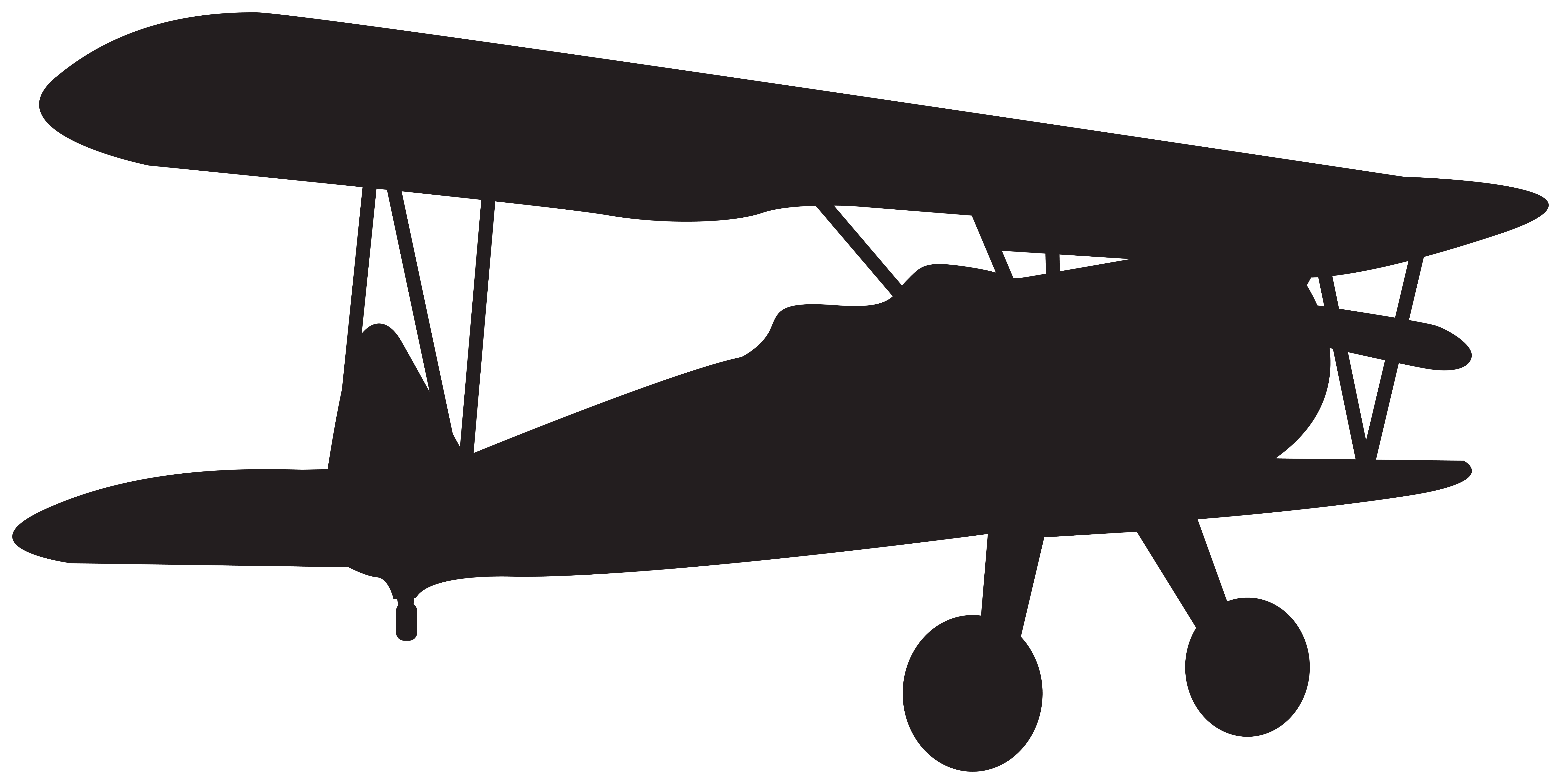 Small Plane Silhouette Clip Art Image.