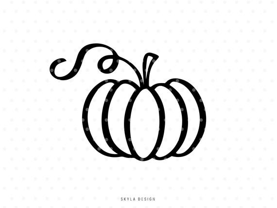 Pumpkin outline svg cutfile, Autumn Thanksgiving clipart Svg.