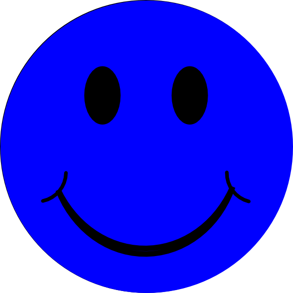 Blue Smiley Face clip art.