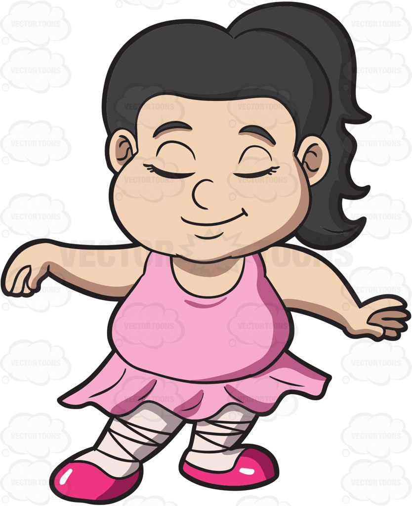 Cute Chubby Girl Smiling Clipart.