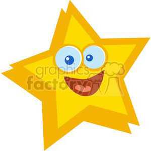 Smiling star clipart. Royalty.