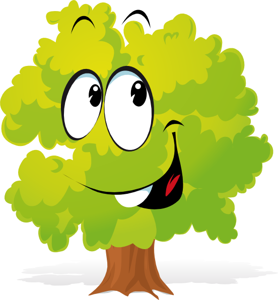 Happy Cartoon Tree SVG Clip arts download.