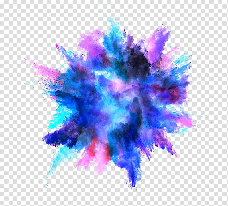 Explosion Color Powder Dust, Color splash effect, blue, teal.