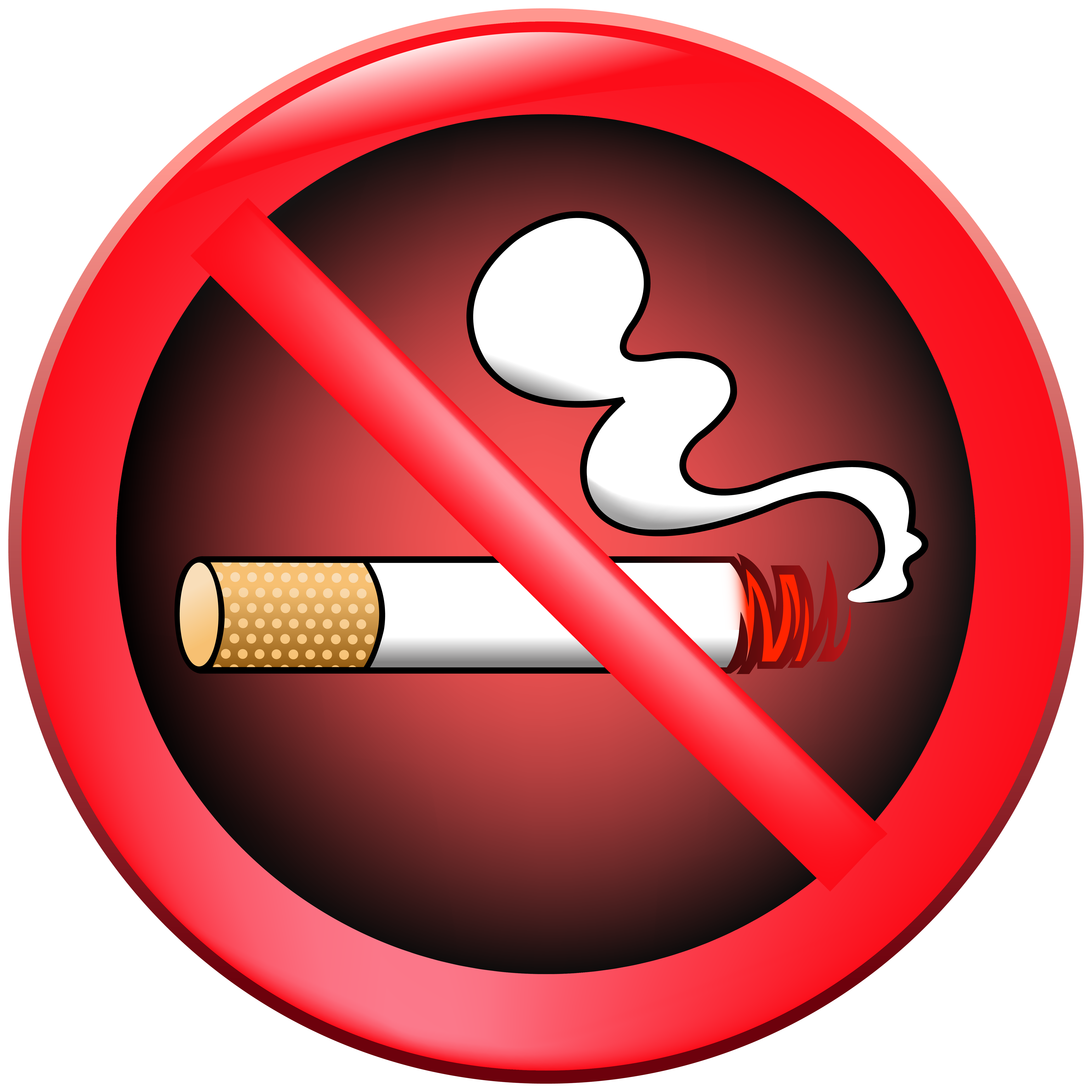 No Smoking Prohibition Sign PNG Clipart.