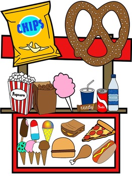 FOOD CLIP ART * SNACK CLIP ART * COLOR AND BLACK AND WHITE.