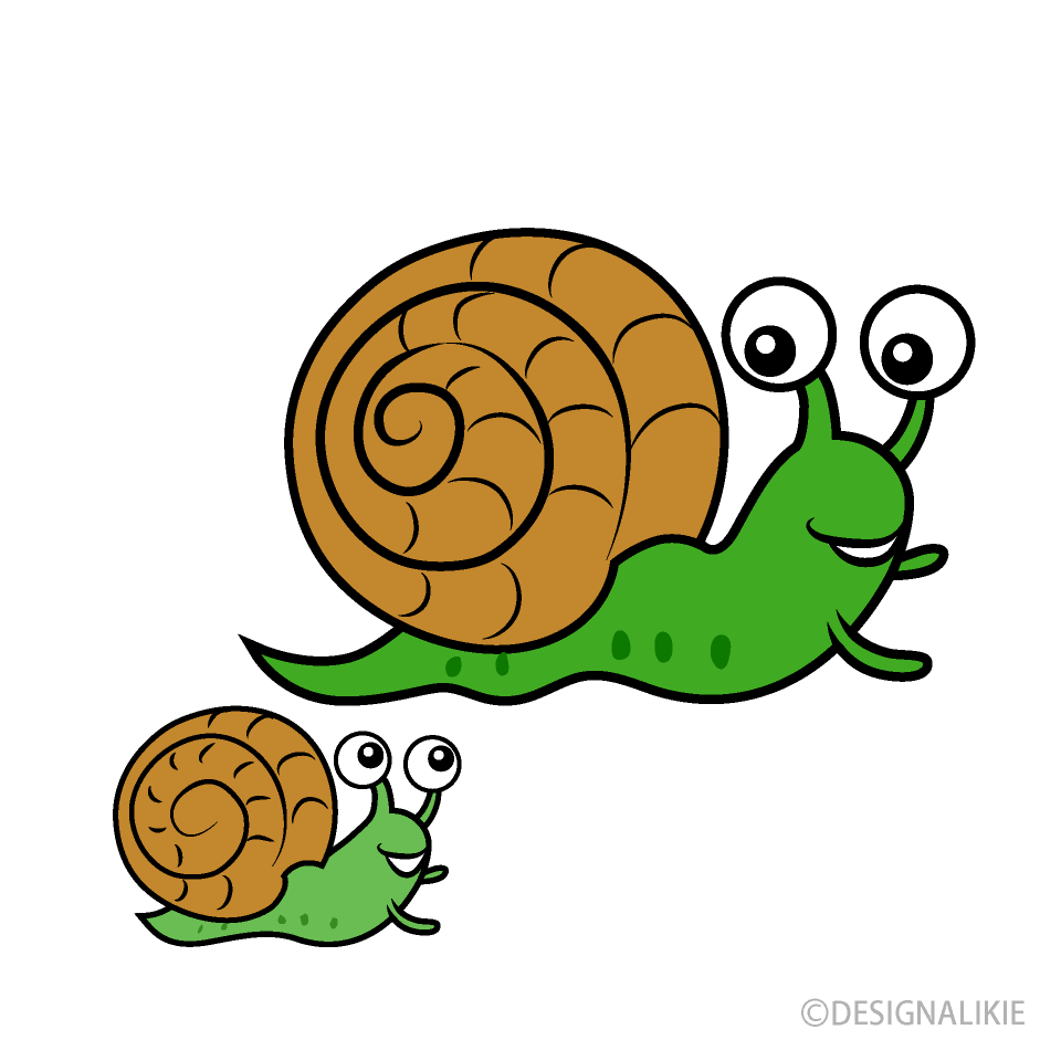 Free Parent and Child Snail Clipart Image｜Illustoon.