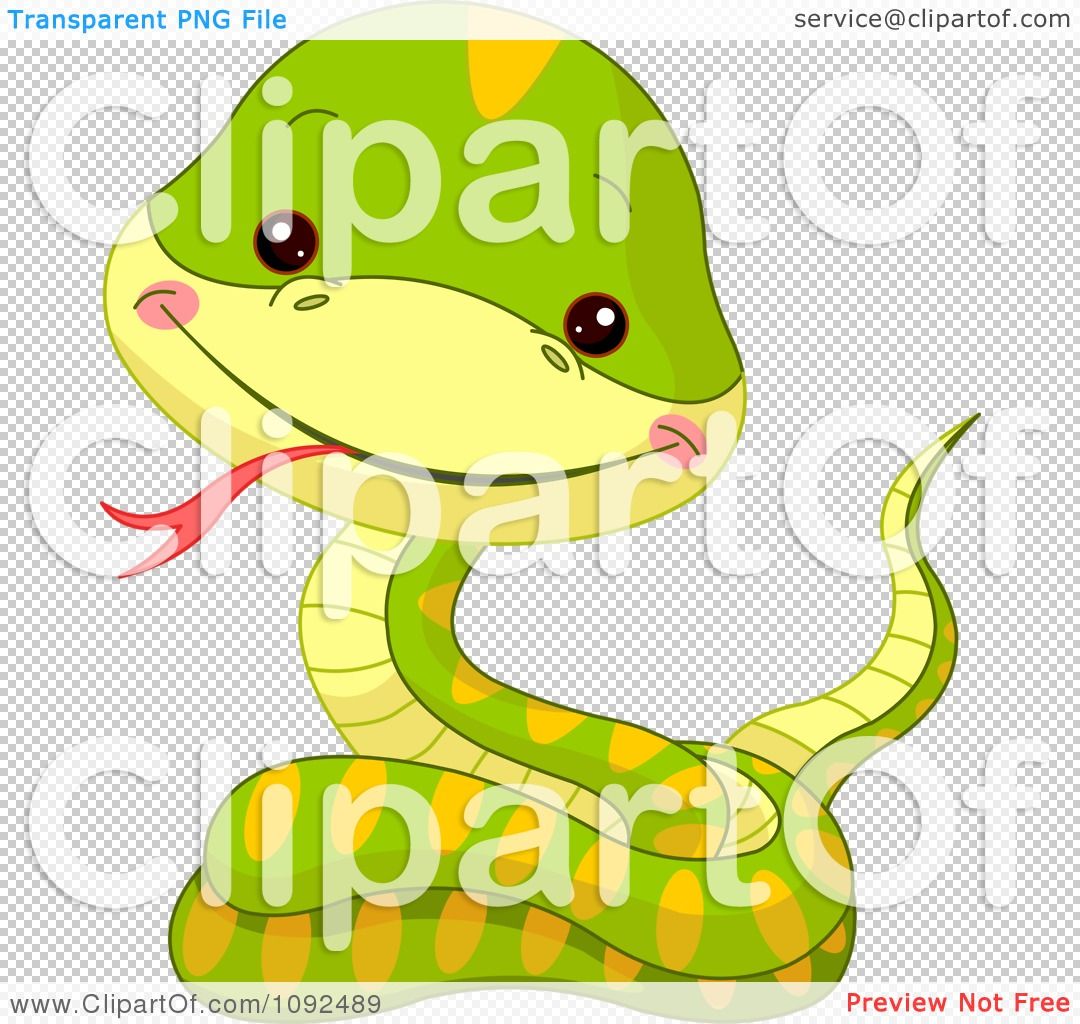 Clipart Cute Baby Zoo Snake.