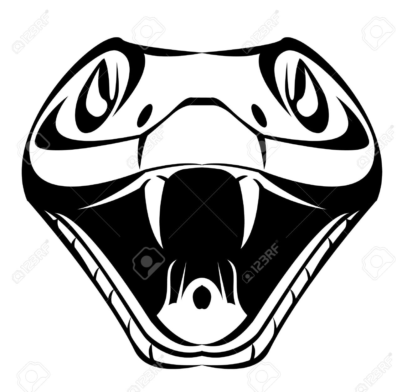 Snake Head Clipart Black And White.