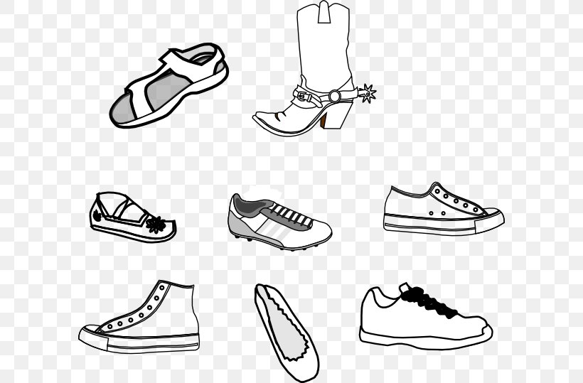 Shoe Sneakers Clip Art, PNG, 600x539px, Shoe, Area, Black.