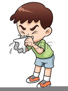 Boy Sneezing Clipart.