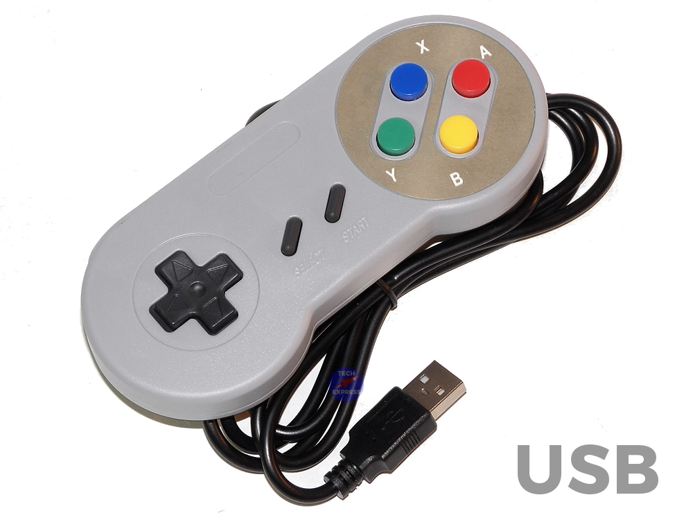 Super Nintendo SNES dog bone USB game controller gamepad for PC MAC Pi  RetroPie.