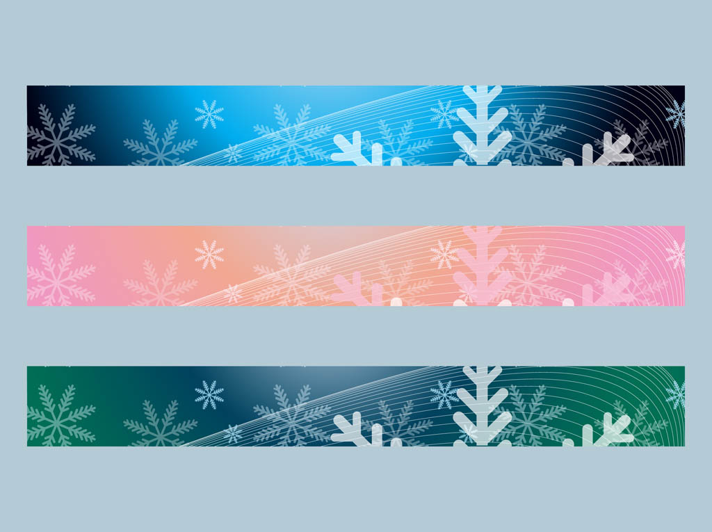 Snow Banners Vector.