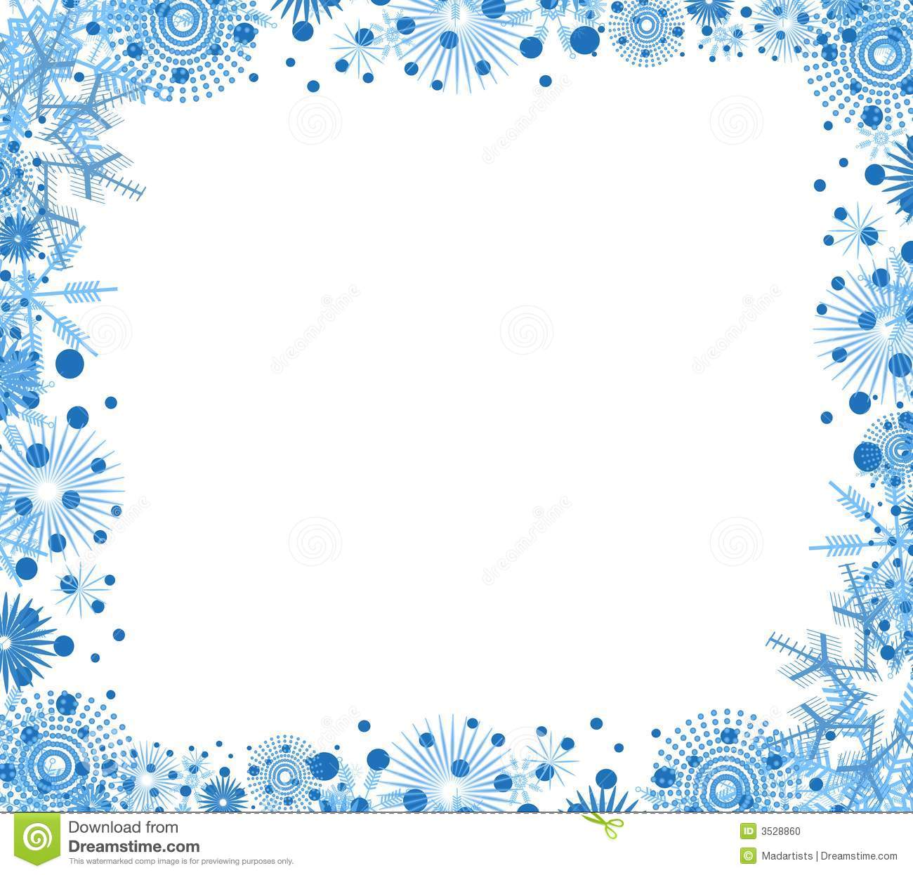 Christmas snowflake border clipart.