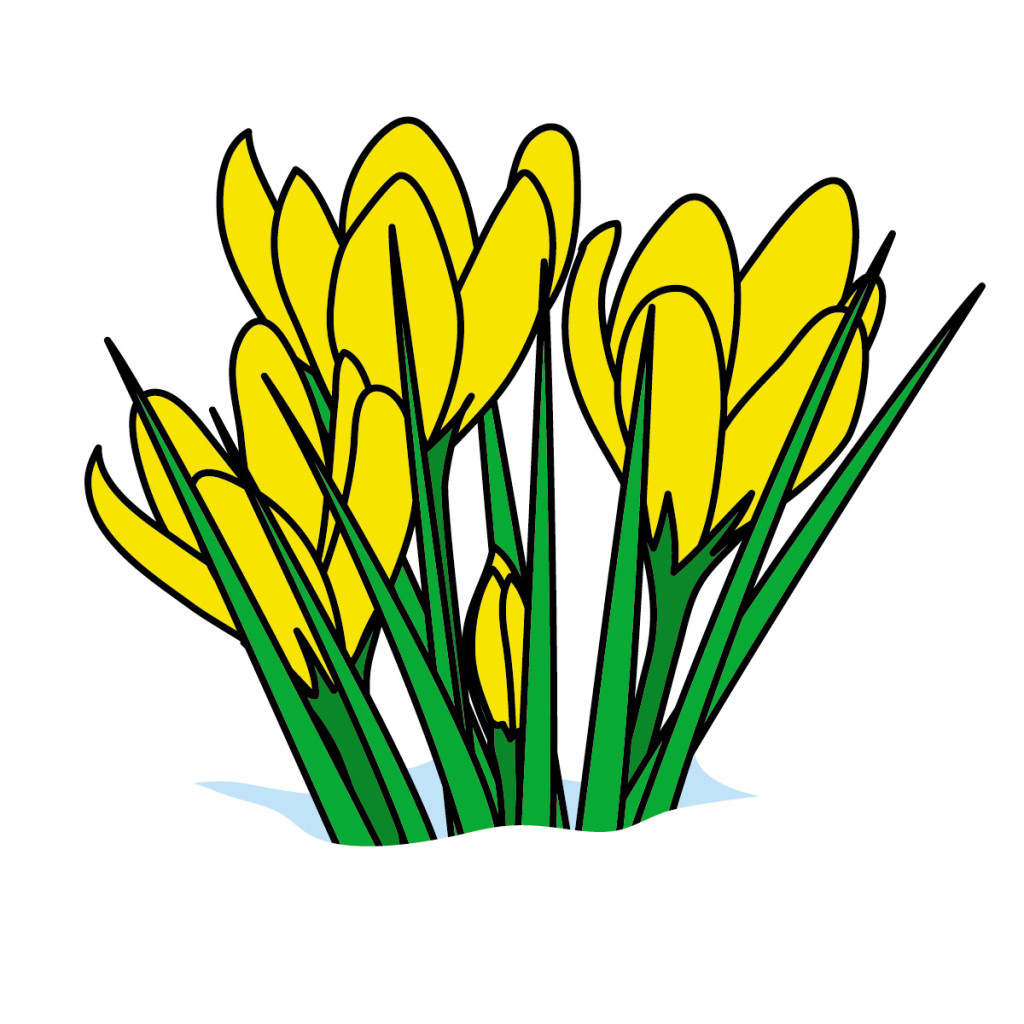 Cartoon Spring Flowers.