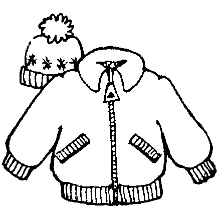 Winter Clothes Clipart Black And White.
