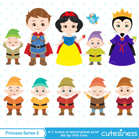 Princess Digital Clipart Princess Clipart Snow White by Cutesiness.