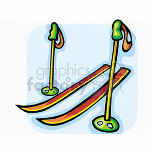 snow skis clipart. Royalty.