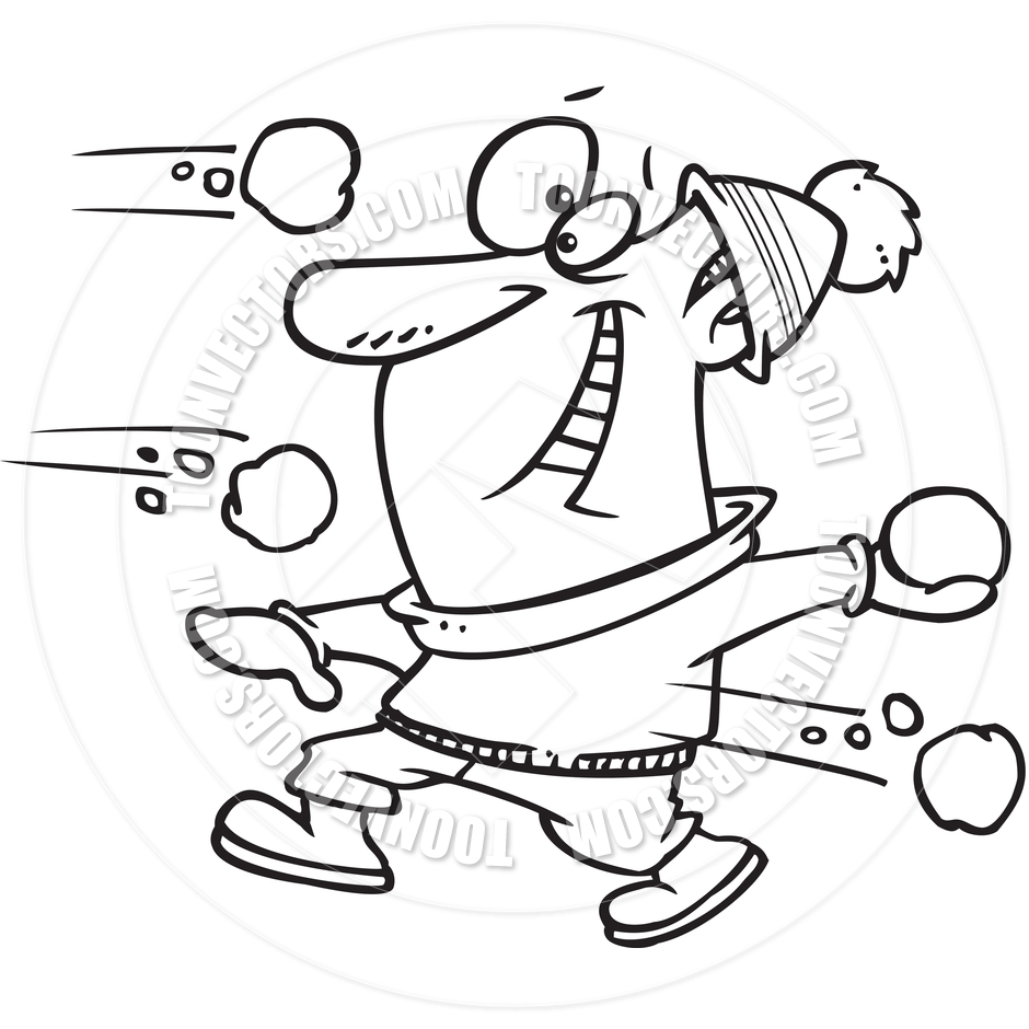 Snowball Fight Clipart Black And White.
