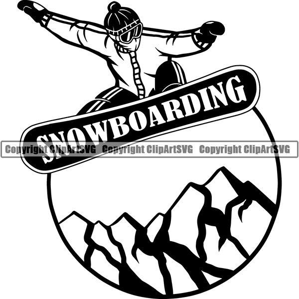 Sports Snowboarding Snowboard Skiing Ski Logo ClipArt SVG.