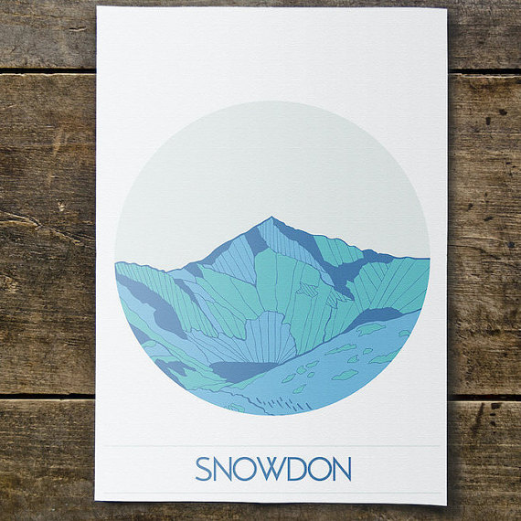 Snowdon Poster Outdoor Adventure Mountain poster.